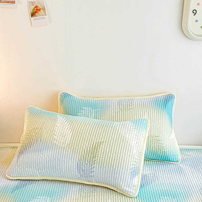 橘夏家纺 2025新款双层纱小云棉床盖单枕套 奇幻梦境--羽叶初春