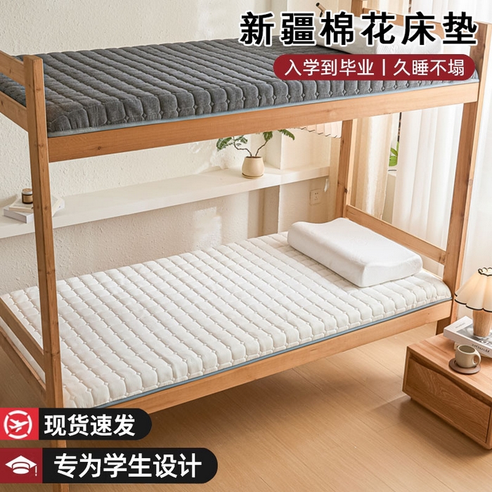 暖季2025新款A类无印风学生款 棉花床垫本白