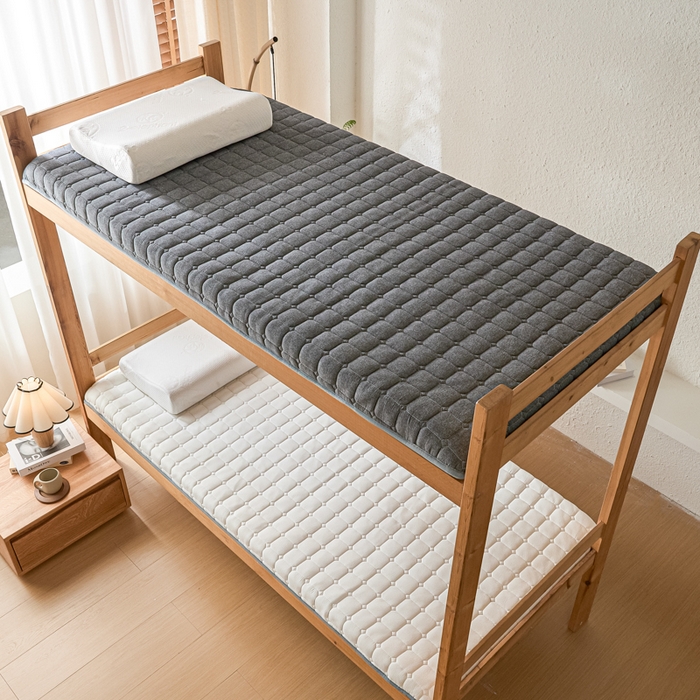 91家纺网 家纺一手货源 找家纺 暖季2025新款A类无印风学生款 棉花床垫 本白