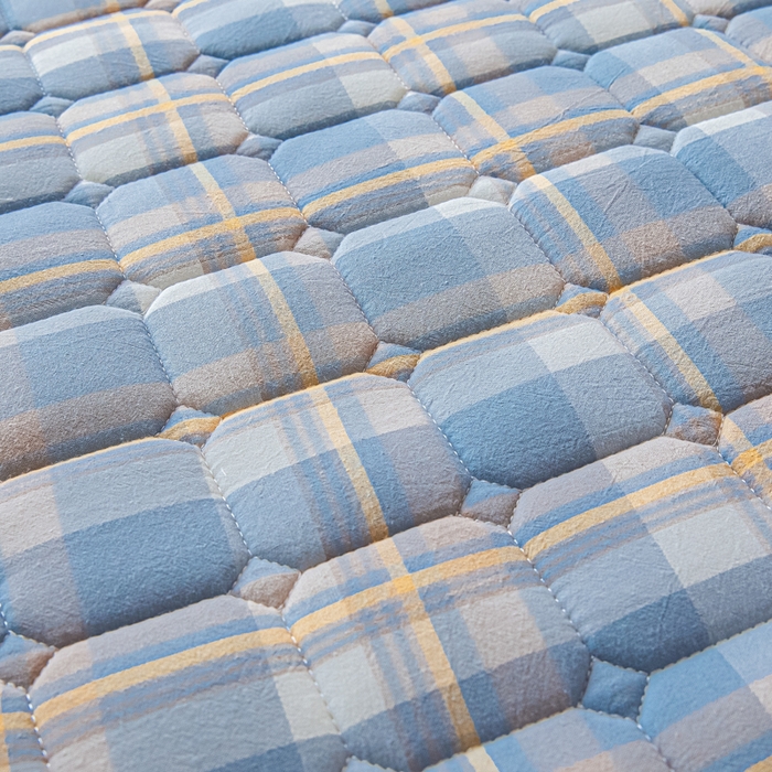 91家纺网 家纺一手货源 找家纺 暖季2025新款A类无印风学生款 棉花床垫 简兮蓝