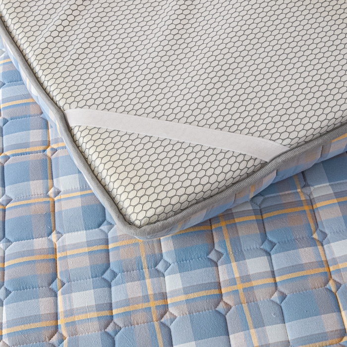 91家纺网 家纺一手货源 找家纺 暖季2025新款A类无印风学生款 棉花床垫 简兮蓝