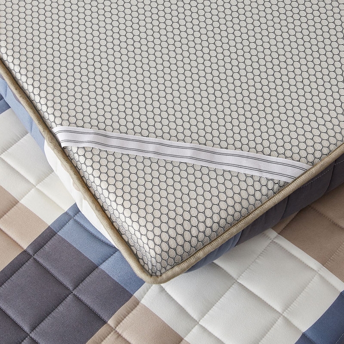 91家纺网 家纺一手货源 找家纺 暖季2025新款A类无印风学生款 棉花床垫 蓝大格