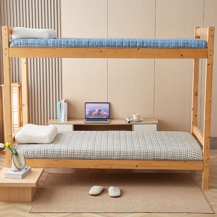 91家纺网 家纺一手货源 找家纺 暖季2025新款A类无印风学生款 棉花床垫 绿小格