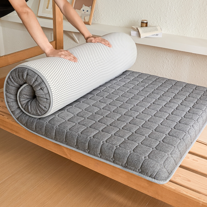 91家纺网 家纺一手货源 找家纺 暖季2025新款A类无印风学生款 棉花床垫 深灰