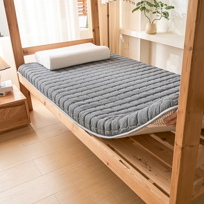 91家纺网 家纺一手货源 找家纺 暖季2025新款A类无印风学生款 棉花床垫 深灰