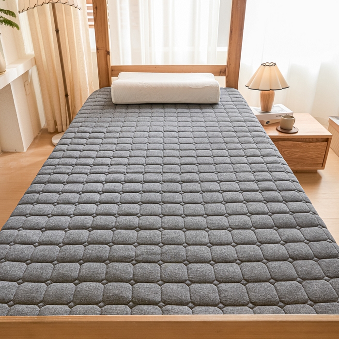 91家纺网 家纺一手货源 找家纺 暖季2025新款A类无印风学生款 棉花床垫 深灰