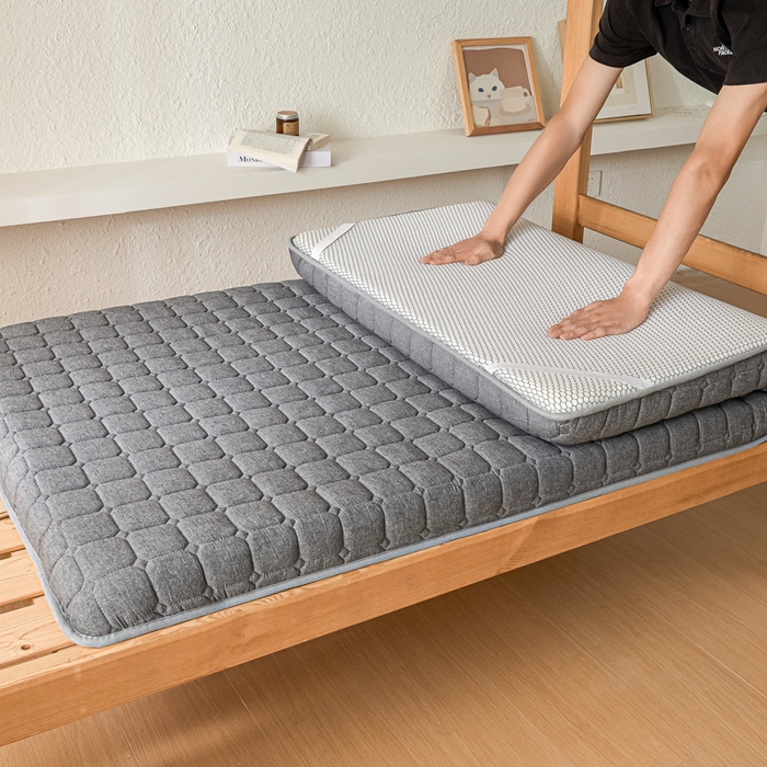 91家纺网 家纺一手货源 找家纺 暖季2025新款A类无印风学生款 棉花床垫 深灰