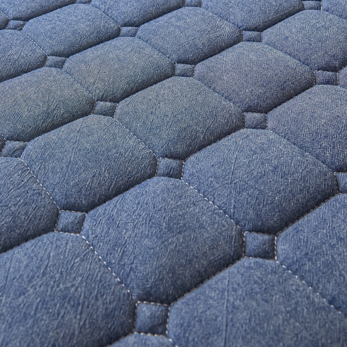 91家纺网 家纺一手货源 找家纺 暖季2025新款A类无印风学生款 棉花床垫 深蓝