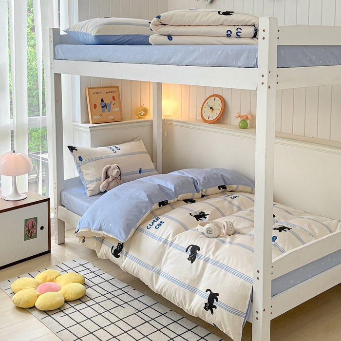 91家纺网 家纺一手货源 找家纺 （总）雅居纺家纺 2025新款全棉纯棉印花系列学生宿舍三四件套上下铺三件套