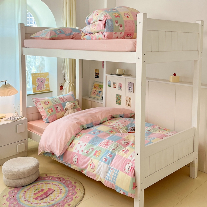 91家纺网 家纺一手货源 找家纺 （总）雅居纺家纺 2025新款全棉纯棉印花系列学生宿舍三四件套上下铺三件套