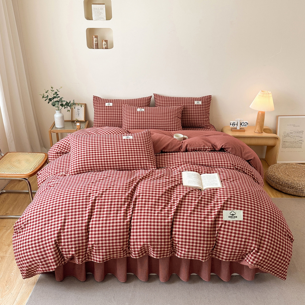 91家纺网 家纺一手货源 找家纺 （总）笠裙家纺2025新款色织全棉床裙床罩 水洗棉