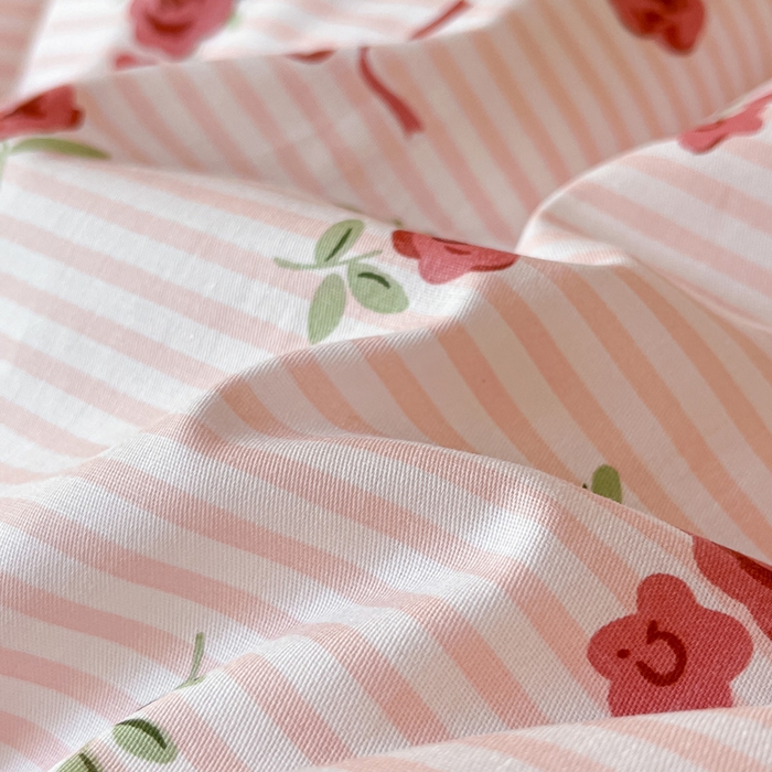 91家纺网 家纺一手货源 找家纺 雅居纺家纺 2025新款全棉纯棉印花系列学生宿舍三四件套上下铺三件套 粉色浪漫