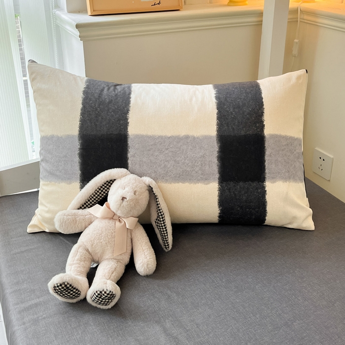 91家纺网 家纺一手货源 找家纺 雅居纺家纺 2025新款全棉纯棉印花系列学生宿舍三四件套上下铺三件套 复古格子灰