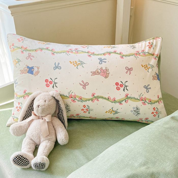 91家纺网 家纺一手货源 找家纺 雅居纺家纺 2025新款全棉纯棉印花系列学生宿舍三四件套上下铺三件套 花园秘境