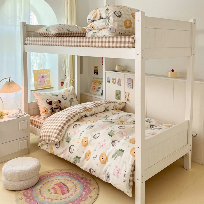 雅居纺家纺 2025新款全棉纯棉印花系列学生宿舍三四件套上下铺三件套 乐园