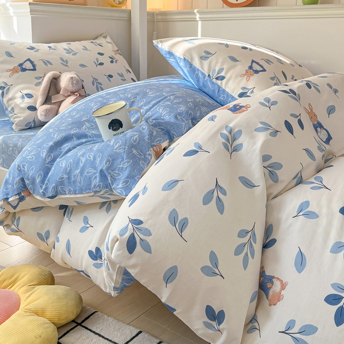 91家纺网 家纺一手货源 找家纺 雅居纺家纺 2025新款全棉纯棉印花系列学生宿舍三四件套上下铺三件套 萌萌兔