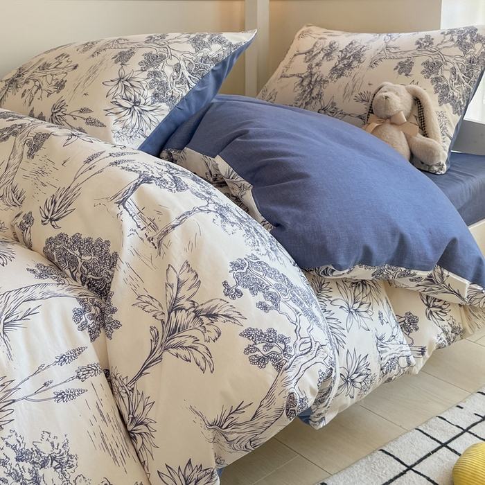 91家纺网 家纺一手货源 找家纺 雅居纺家纺 2025新款全棉纯棉印花系列学生宿舍三四件套上下铺三件套 妙语花香