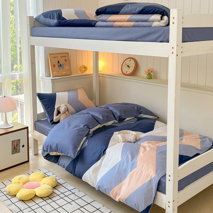 雅居纺家纺 2025新款全棉纯棉印花系列学生宿舍三四件套上下铺三件套 时尚潮流