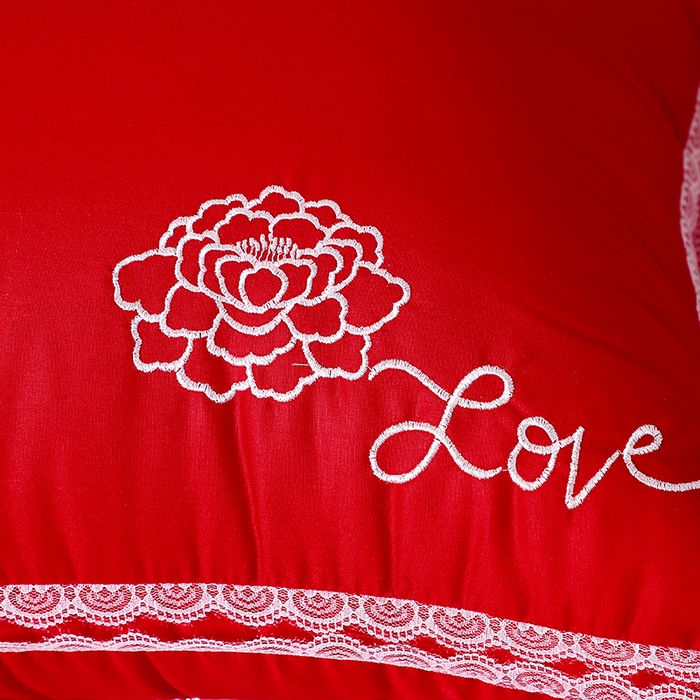 91家纺网 家纺一手货源 找家纺 （总）糖果枕芯2025新款爱的玫瑰大红婚庆枕芯大喜喜庆枕头