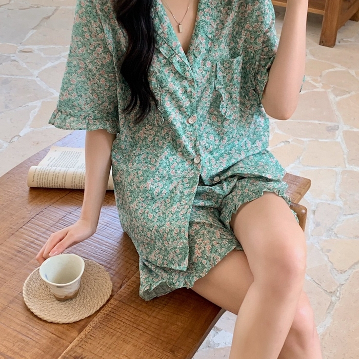 91家纺网 家纺一手货源 找家纺 （总）妍景家居生活馆 2025新款韩系25690碎花款家居套装