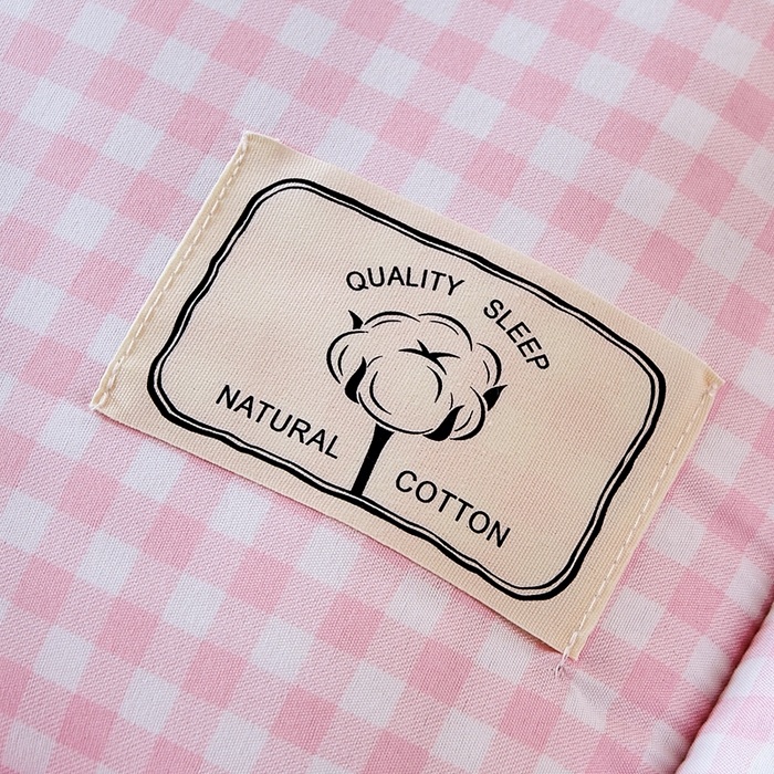 91家纺网 家纺一手货源 找家纺  默忆2025新款水洗棉新疆棉花立体抗菌床垫【抽绳袋包装】 粉小格