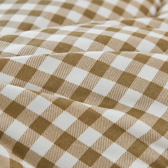 91家纺网 家纺一手货源 找家纺  默忆2025新款水洗棉新疆棉花立体抗菌床垫【抽绳袋包装】 咖啡格