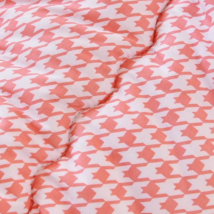 91家纺网 家纺一手货源 找家纺  默忆2025新款水洗棉新疆棉花立体抗菌床垫【抽绳袋包装】 千鸟格粉