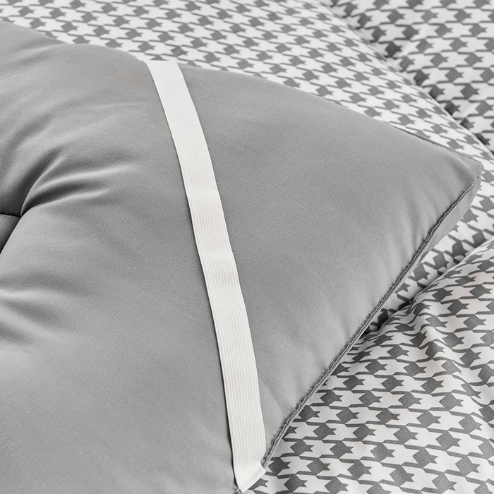 91家纺网 家纺一手货源 找家纺  默忆2025新款水洗棉新疆棉花立体抗菌床垫【抽绳袋包装】 千鸟格灰