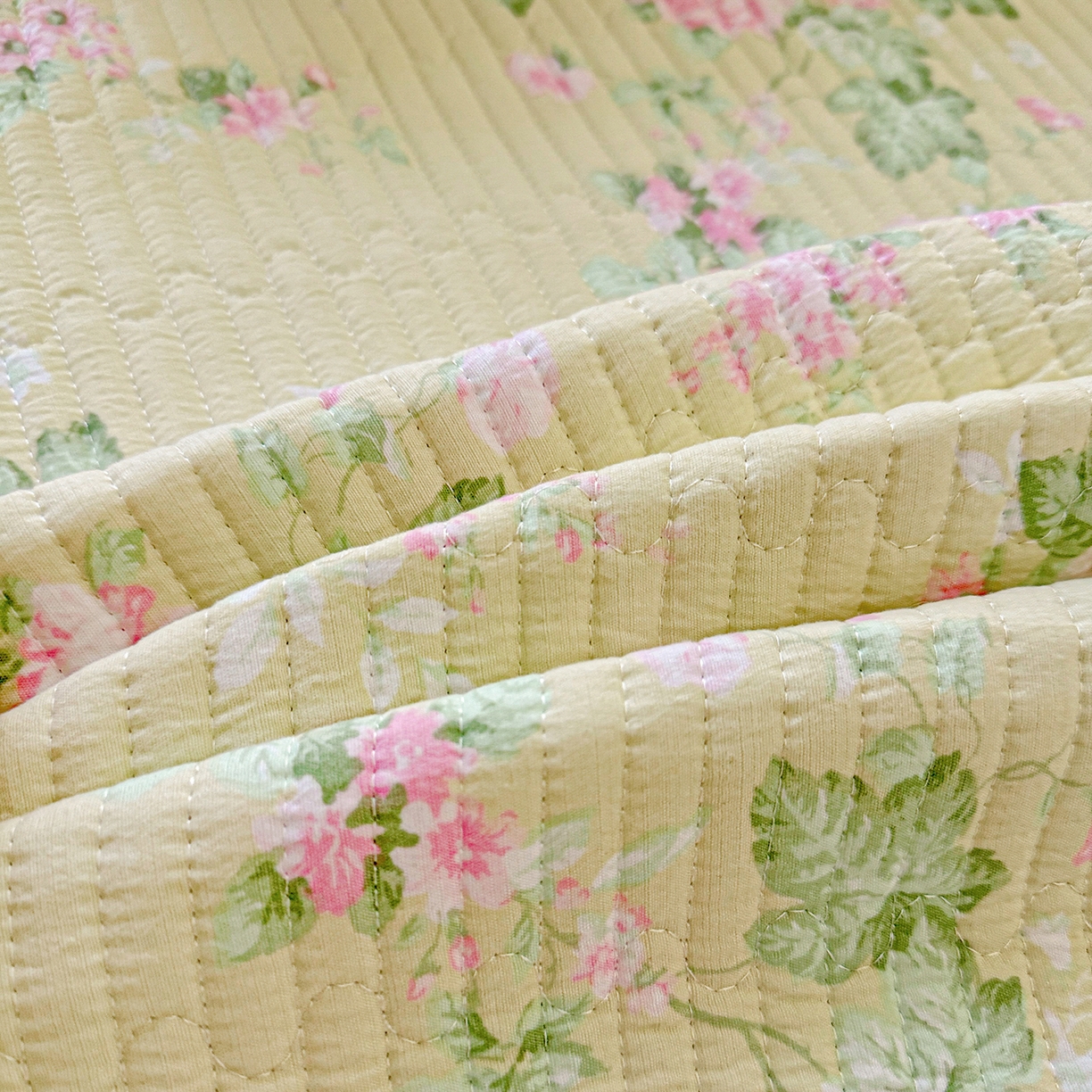 91家纺网 家纺一手货源 找家纺 恒尚居 2025新款云感皱皱纱床盖花边床单双层纱床盖三件套-四季款【系列二】 花边款-花仙子