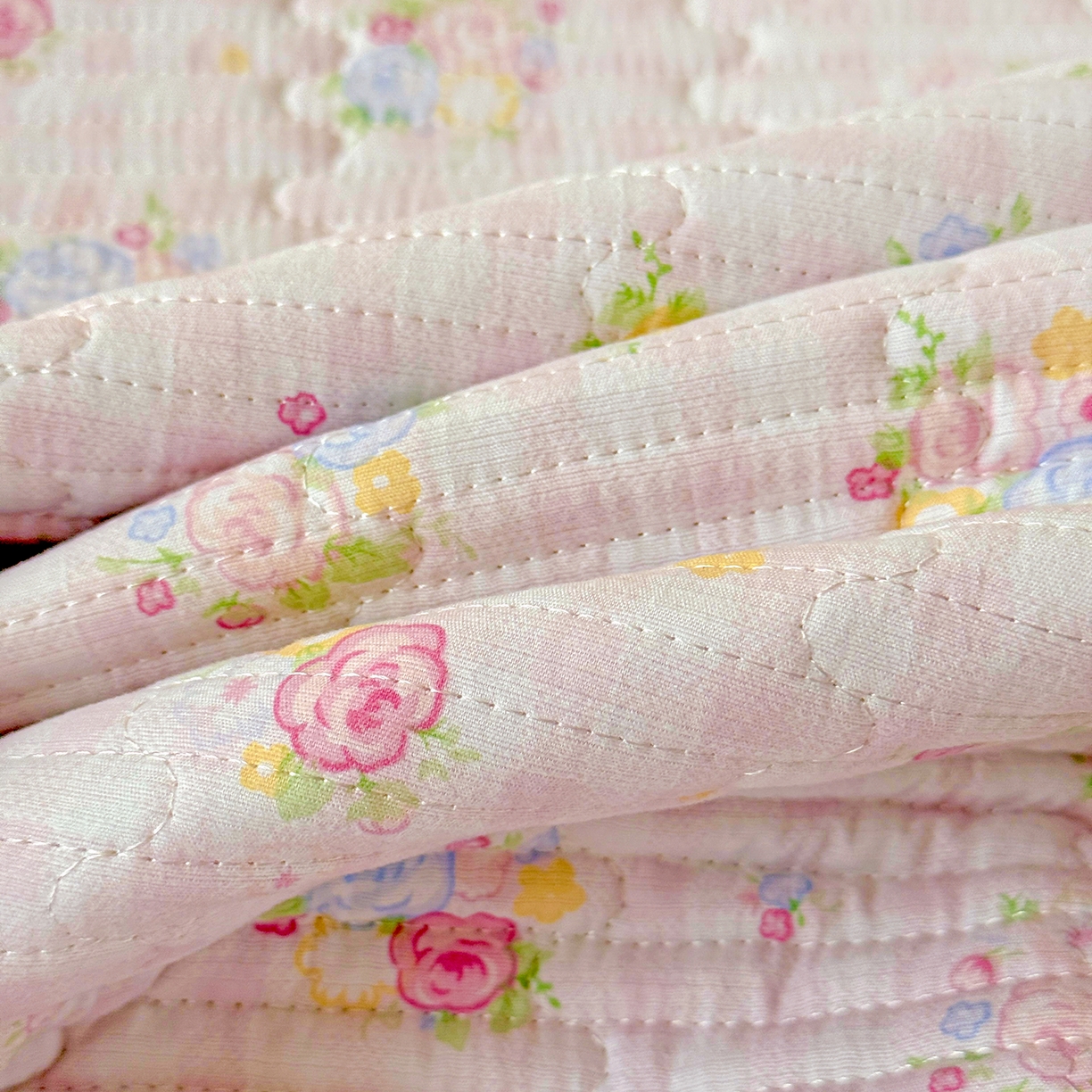 91家纺网 家纺一手货源 找家纺 恒尚居 2025新款云感皱皱纱床盖花边床单双层纱床盖三件套-四季款【系列二】 花边款-美好时光