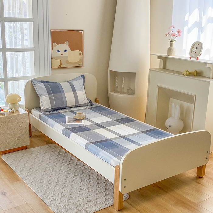 91家纺网 家纺一手货源 找家纺 凌云家纺 2025新款A类13372全棉学生床笠 布莱格