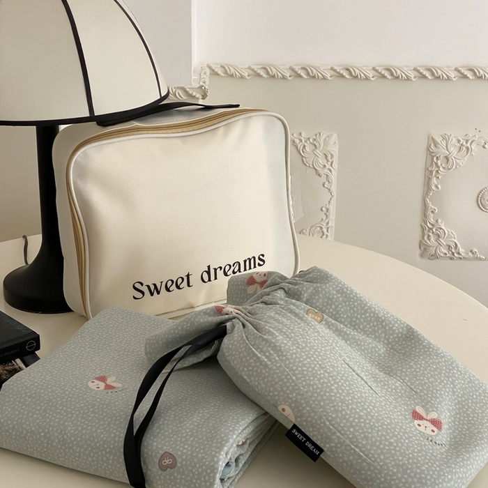 91家纺网 家纺一手货源 找家纺 Sweet dreams甜梦 2025新款全棉双层纱旅行 酒店睡袋 组合图片（仅供参考）