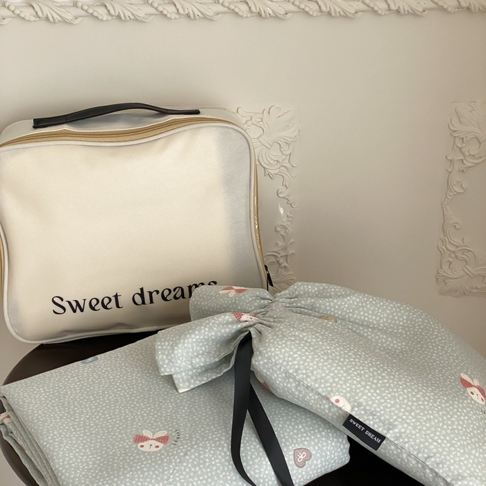 91家纺网 家纺一手货源 找家纺 Sweet dreams甜梦 2025新款全棉双层纱旅行 酒店睡袋 组合图片（仅供参考）