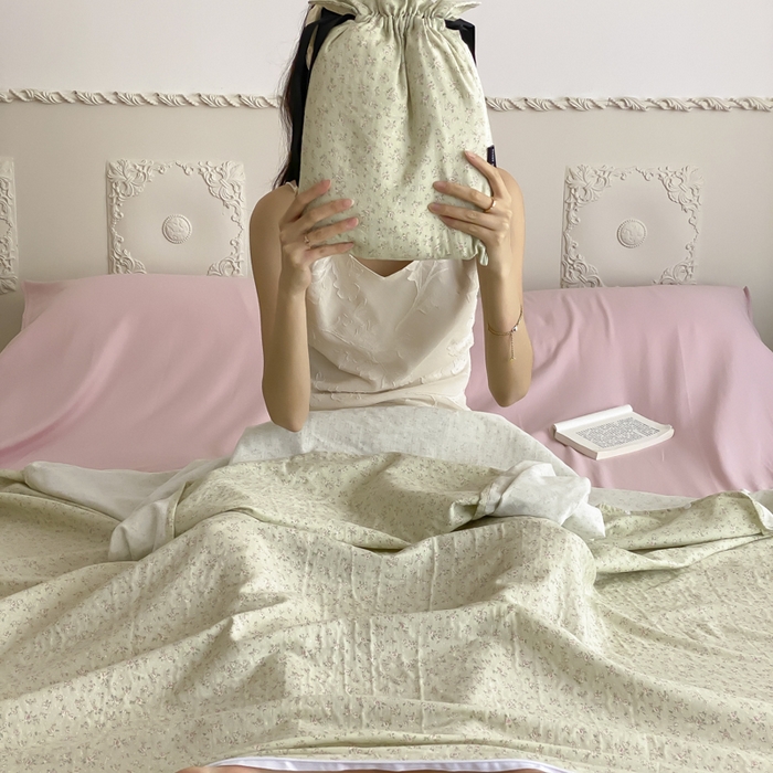 91家纺网 家纺一手货源 找家纺 Sweet dreams甜梦 2025新款全棉双层纱旅行 酒店睡袋 薄荷茶-绿