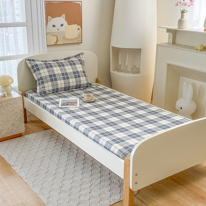 91家纺网 家纺一手货源 找家纺 凌云家纺 2025新款A类13372全棉学生床笠 雅静兰