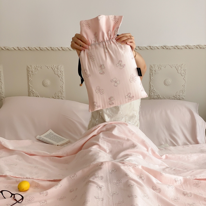 91家纺网 家纺一手货源 找家纺 Sweet dreams甜梦 2025新款全棉双层纱旅行 酒店睡袋 莓莓芝士-粉