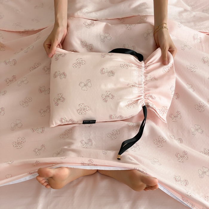 91家纺网 家纺一手货源 找家纺 Sweet dreams甜梦 2025新款全棉双层纱旅行 酒店睡袋 莓莓芝士-粉