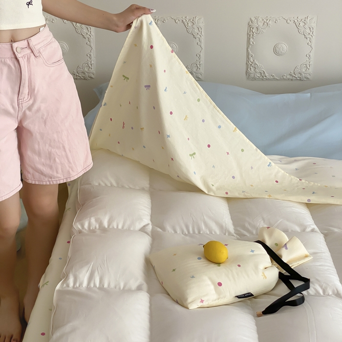 91家纺网 家纺一手货源 找家纺 Sweet dreams甜梦 2025新款全棉双层纱旅行 酒店睡袋 奶芙蝴蝶结