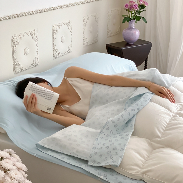 91家纺网 家纺一手货源 找家纺 Sweet dreams甜梦 2025新款全棉双层纱旅行 酒店睡袋 奶油小熊-兰