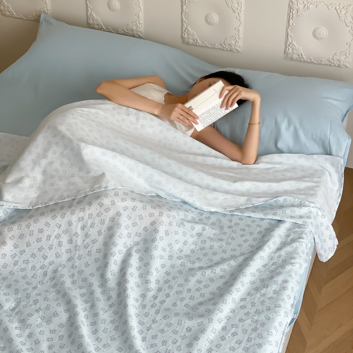 91家纺网 家纺一手货源 找家纺 Sweet dreams甜梦 2025新款全棉双层纱旅行 酒店睡袋 奶油小熊-兰