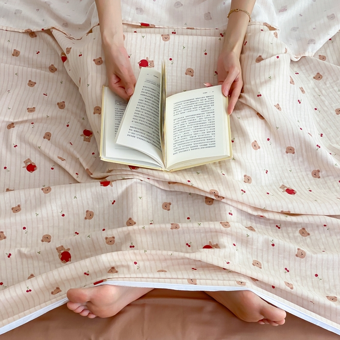 91家纺网 家纺一手货源 找家纺 Sweet dreams甜梦 2025新款全棉双层纱旅行 酒店睡袋 苹果抱抱-米