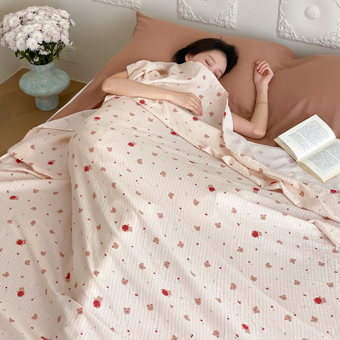 91家纺网 家纺一手货源 找家纺 Sweet dreams甜梦 2025新款全棉双层纱旅行 酒店睡袋 苹果抱抱-米