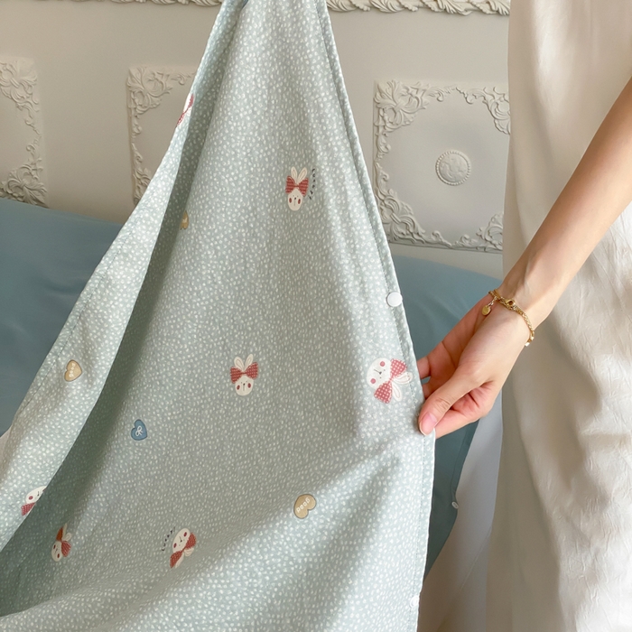 91家纺网 家纺一手货源 找家纺 Sweet dreams甜梦 2025新款全棉双层纱旅行 酒店睡袋 小兔波比-兰