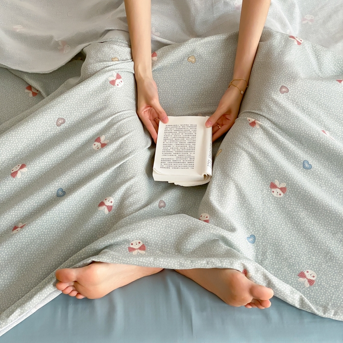 91家纺网 家纺一手货源 找家纺 Sweet dreams甜梦 2025新款全棉双层纱旅行 酒店睡袋 小兔波比-兰