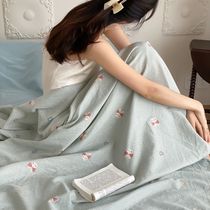 91家纺网 家纺一手货源 找家纺 Sweet dreams甜梦 2025新款全棉双层纱旅行 酒店睡袋 小兔波比-兰