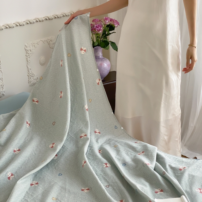 91家纺网 家纺一手货源 找家纺 Sweet dreams甜梦 2025新款全棉双层纱旅行 酒店睡袋 小兔波比-兰