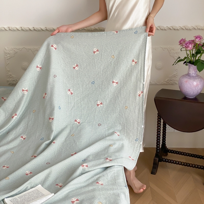 91家纺网 家纺一手货源 找家纺 Sweet dreams甜梦 2025新款全棉双层纱旅行 酒店睡袋 小兔波比-兰