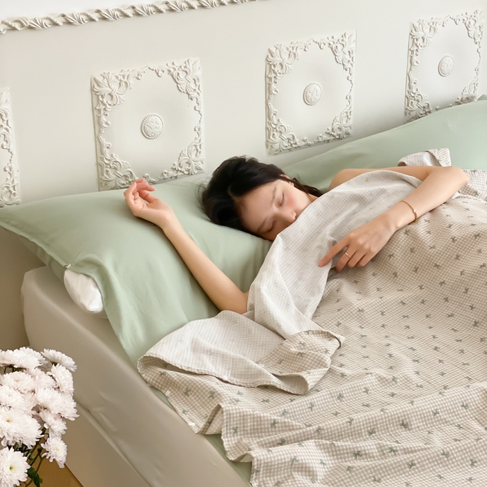 91家纺网 家纺一手货源 找家纺 Sweet dreams甜梦 2025新款全棉双层纱旅行 酒店睡袋 竹生空野-米