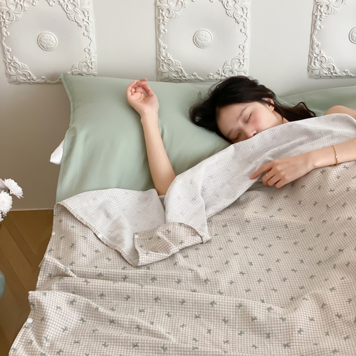 91家纺网 家纺一手货源 找家纺 Sweet dreams甜梦 2025新款全棉双层纱旅行 酒店睡袋 竹生空野-米