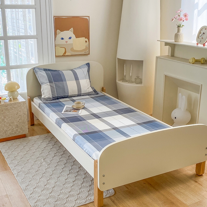 91家纺网 家纺一手货源 找家纺 凌云家纺 2025新款A类13372全棉学生床笠 布莱格